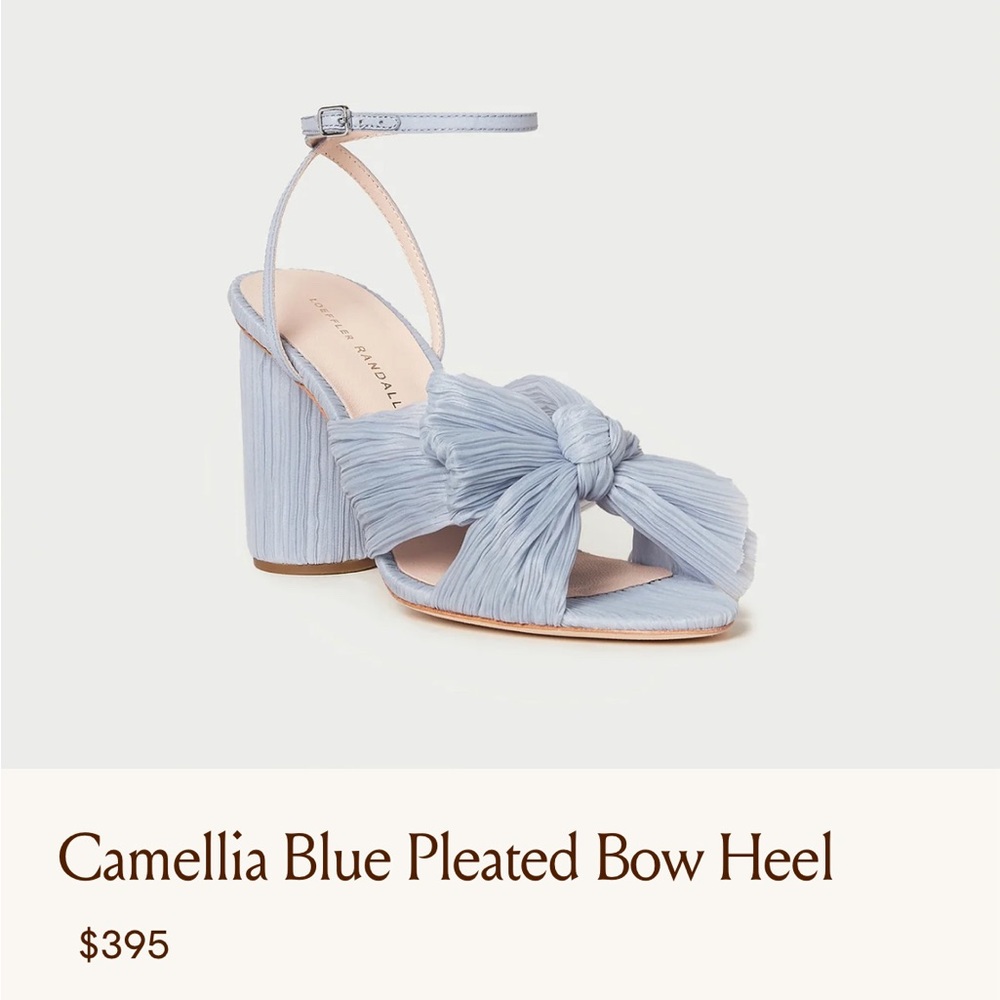 Loeffler Randall Camellia Blue Pleated Bow Heel - size 8